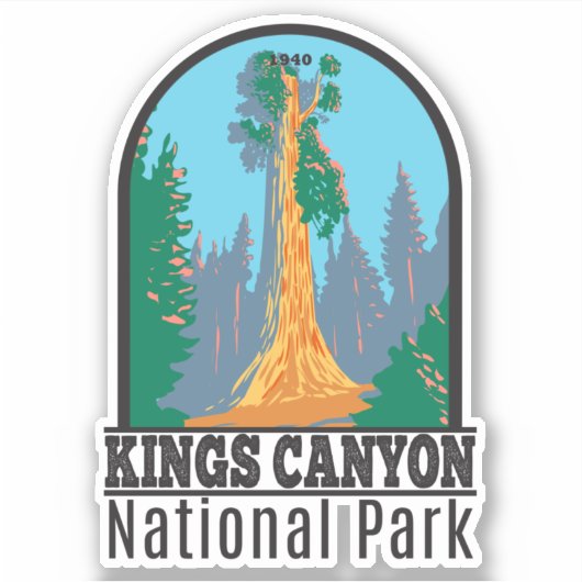 Kings Canyon National Park General Grant Tree Sticker (Voorkant)