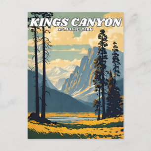 Kings Canyon National Park illustratie retro Clas Briefkaart