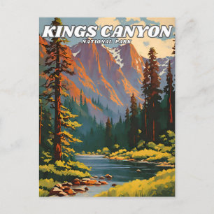 Kings Canyon National Park illustratie retro Deco Briefkaart