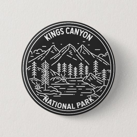 Kings Canyon National Park Monoline Ronde Button 5,7 Cm (Voorkant)