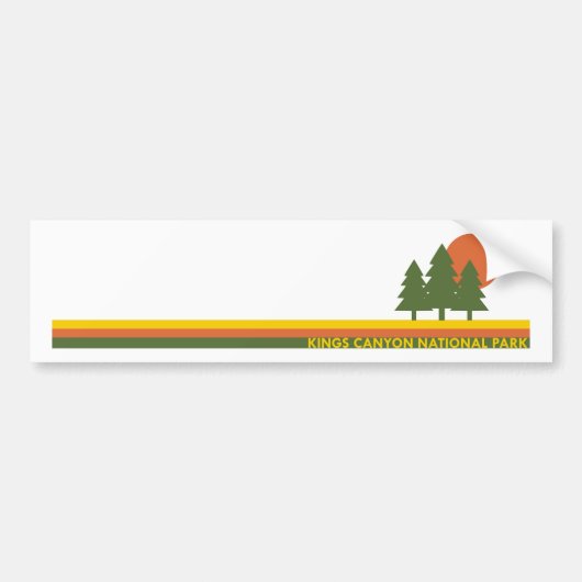 Kings Canyon National Park Pine Trees Sun Bumpersticker (Voorkant)