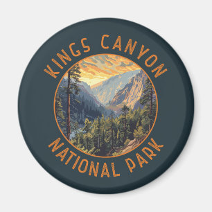 Kings Canyon National Park Retro Noodcirkel Magneet