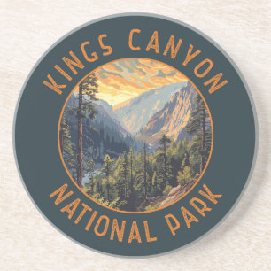 Kings Canyon National Park Retro Noodcirkel Zandsteen Onderzetter