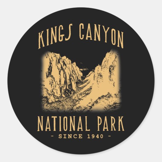 Kings Canyon National Park  Ronde Sticker (Voorkant)