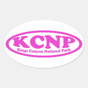 Kings Canyon National Park roze ovale sticker