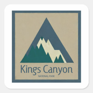 Kings Canyon National Park Rustic Vierkante Sticker