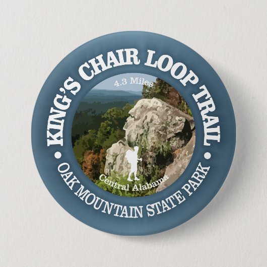 King's Chair Loop (rood) Ronde Button 7,6 Cm (Voorkant)