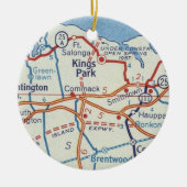 Kings Park NY  Map Keramisch Ornament (Voorkant)