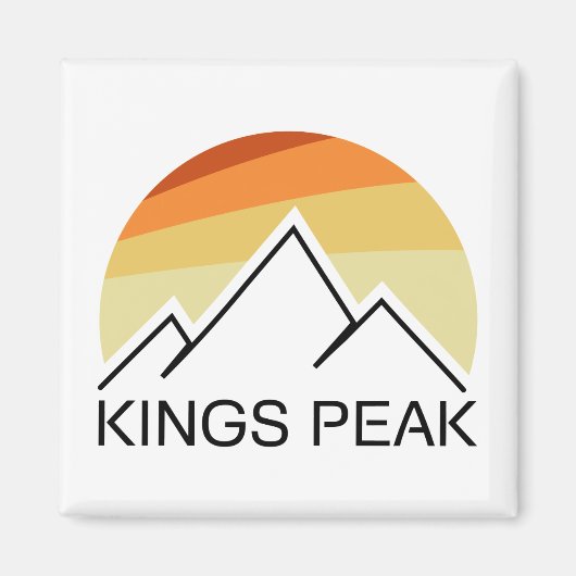 Kings Peak Utah Retro Magneet (Voorkant)