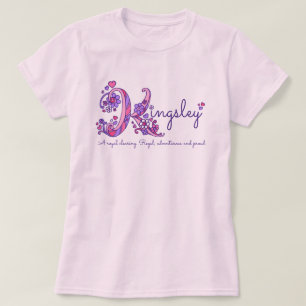 Kingsley-naam en betekenis voor dames- en meisjesk t-shirt