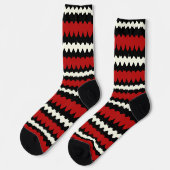 Kingsnake Snake Skin Stripe, Rood Wit en Zwart Sokken (Links)