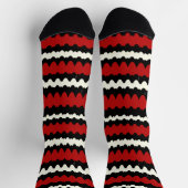 Kingsnake Snake Skin Stripe, Rood Wit en Zwart Sokken (Top)