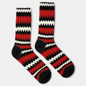 Kingsnake Snake Skin Stripe, Rood Wit en Zwart Sokken (Rechts)