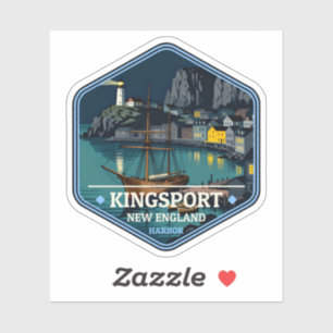 Kingsport New England Haven Vintage Reisbadge Sticker