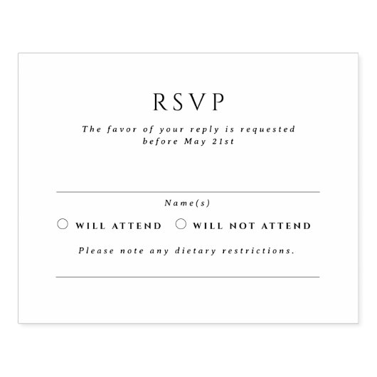 Kingston formele landschap bruiloft RSVP Rubberstempel (Afrduk)