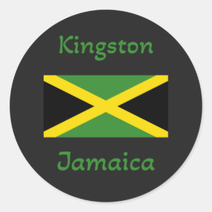 Kingston Jamaica - Jamaicaanse vlag Ronde Sticker