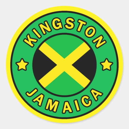 Kingston Jamaica Ronde Sticker (Voorkant)