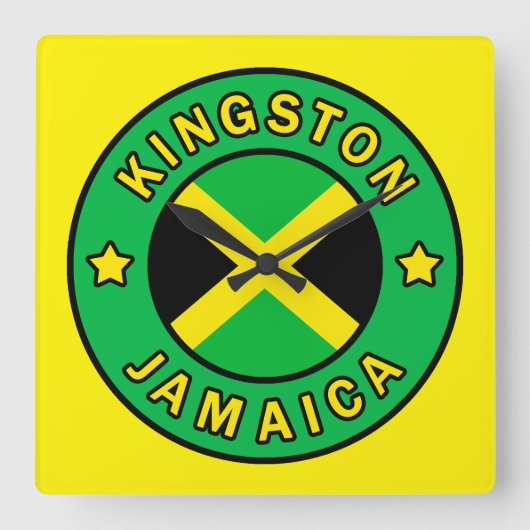 Kingston Jamaica Vierkante Klok (Voorkant)