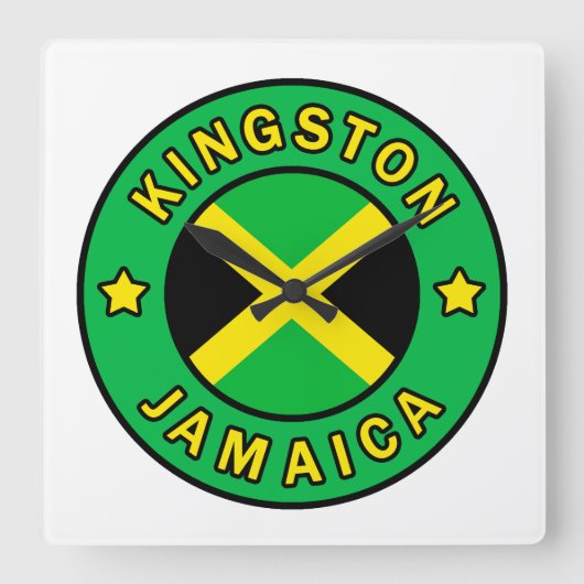 Kingston Jamaica Vierkante Klok (Voorkant)
