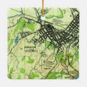 Kingston NY  Map Keramisch Ornament (Achterkant)