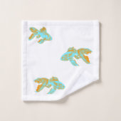 Kingyo Goldfish Bleu et orange (Gant de toilette)