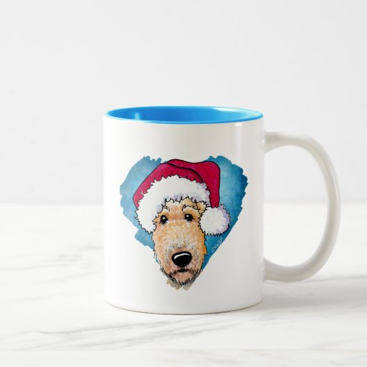 KiniArt Airedale Christmas Café Mug (Droit)