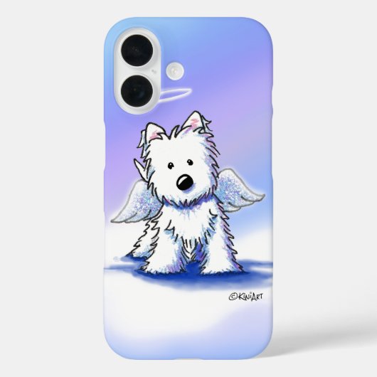 KiniArt Angel Westie iPhone Case (Achterkant)