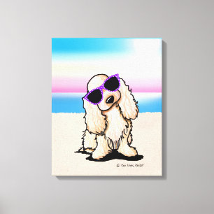 KiniArt ASCOB Cocker Spaniel Dog Beach Canvas Afdruk