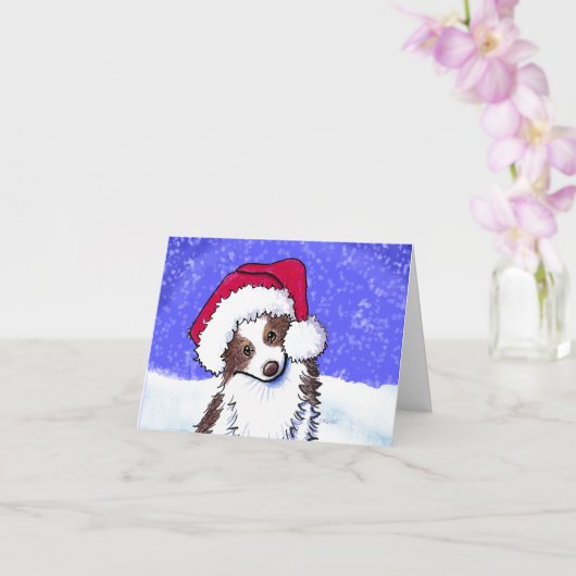 KiniArt Aussie Shepherd Kerstmis Kaart (Orchidee)