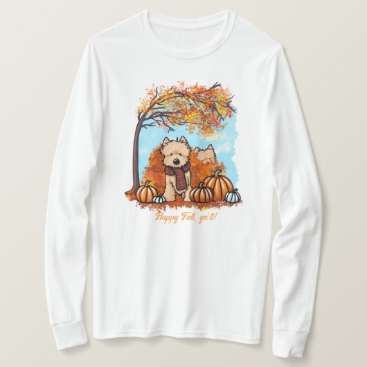 KiniArt Automne Cairn Terriers T-shirt (Design devant)