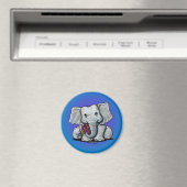KiniArt Baby Elephant Magnet (In Situ (Lave-vaisselle))