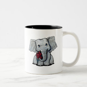 KiniArt Baby Elephant-Mok Tweekleurige Koffiemok