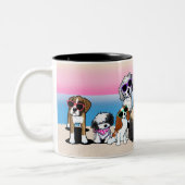 KiniArt Beach Chiens Café Mug (Gauche)