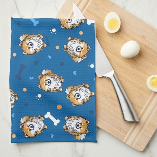 KiniArt Bella Pom Towel Theedoek (Quarter Fold)