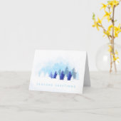 KiniArt Besneeerde bos kerstkaarten Kaart (Gele Bloem)