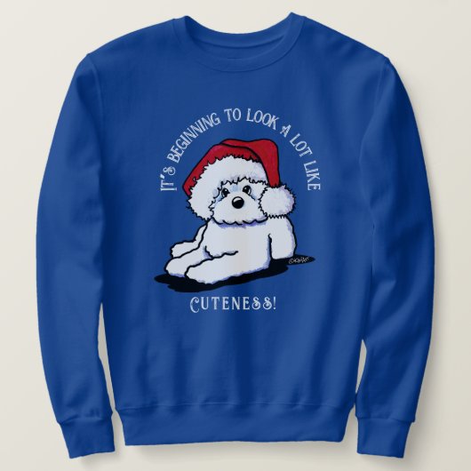 KiniArt Bichon Frise kerstshirt Trui (Design voorkant)