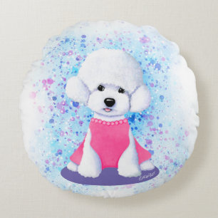 KiniArt Bichon Frise Round Pillow Rond Kussen