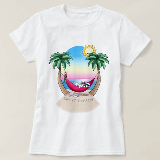 KiniArt Bichon Frise Tropical Fun T-shirt (Design voorkant)