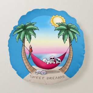 KiniArt Bichon Zoete Dromen Rond Kussen