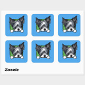 KiniArt Biewer Yorkie Large Square Sticker (Vel)