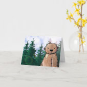 KiniArt Bigfoot Sasquatch Note Card Kaart (Gele Bloem)