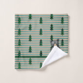 KiniArt Black Beer en Trees Bad Handdoek (Wasdoekje)