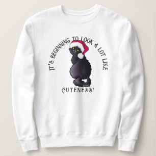 KiniArt Black Cat kerstshirt Trui