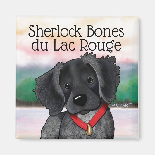 KiniArt Black Roan Brittany Magnet Magneet (Voorkant)