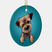 KiniArt Border Terrier Ceramic Ornament (Rechts)