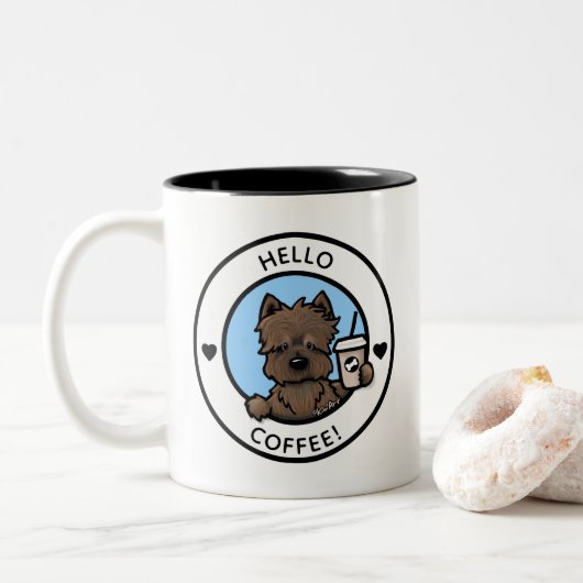 KiniArt Cairn Terrier Coffee Mok (Met donut)