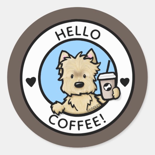 KiniArt Cairn Terrier Coffee Stickers (Voorkant)