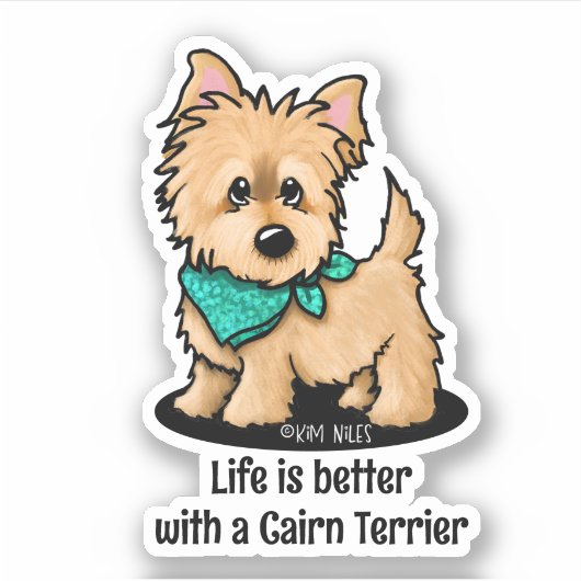 KiniArt Cairn Terrier-Sticker Sticker (Voorkant)