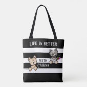 KiniArt Cairn Terriers Canvas tas (Achterkant)