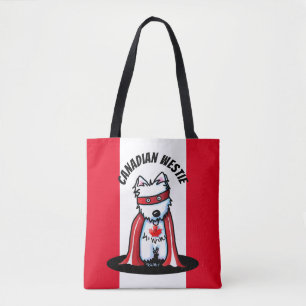 KiniArt Canadese Westie Superheld Draagtas